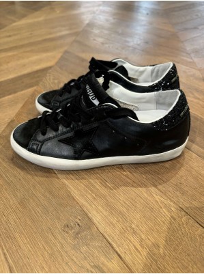 SUPERSTAR NAPPA UPPER SUEDE TOE AND STAR GLITTER HEEL - GOLDEN GOOSE