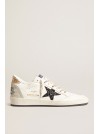 BASKETS BALL STAR LEATHER UPPER AND TOE GLITTER STAR - GOLDEN GOOSE