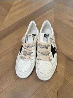 BASKETS BALL STAR LEATHER UPPER AND TOE GLITTER STAR - GOLDEN GOOSE