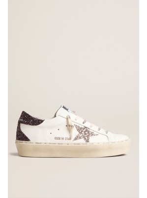 BASKETS HI STAR LEATHER UPPER GLITTER STAR - GOLDEN GOOSE