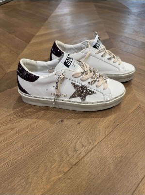 BASKETS HI STAR LEATHER UPPER GLITTER STAR - GOLDEN GOOSE