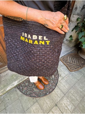 SAC EN RAPHIA NOIR - ISABEL MARANT ÉTOILE