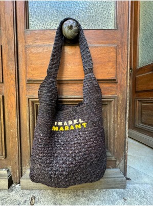 SAC EN RAPHIA NOIR - ISABEL MARANT ÉTOILE