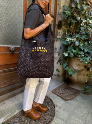 SAC EN RAPHIA NOIR - ISABEL MARANT ÉTOILE