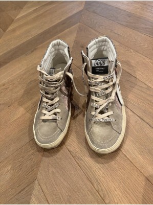 SLIDE LAMINATED AND GLITTER SUEDE - GOLDEN GOOSE