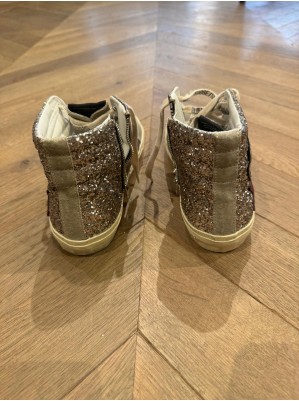 SLIDE LAMINATED AND GLITTER SUEDE - GOLDEN GOOSE