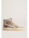 SLIDE LAMINATED AND GLITTER SUEDE - GOLDEN GOOSE