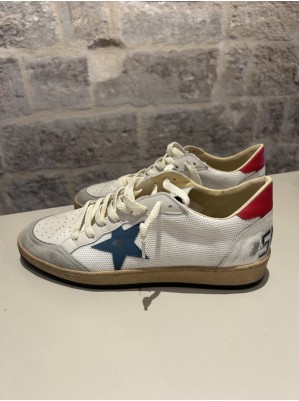 BALLSTAR NET UPPER SUEDE TOE LEATHER STAR - GOLDEN GOOSE