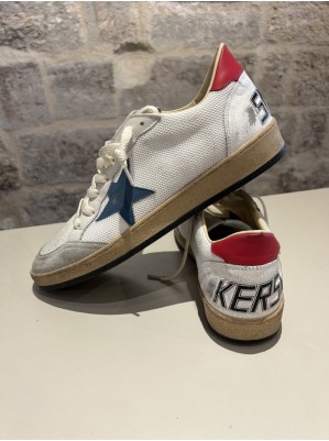 BALLSTAR NET UPPER SUEDE TOE LEATHER STAR - GOLDEN GOOSE