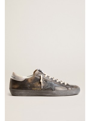 SUPERSTAR LEATHER UPPER AND TOE SUEDE STAR - GOLDEN GOOSE