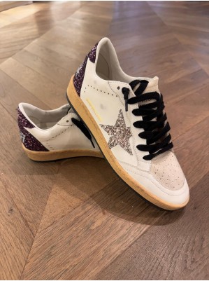 BASKETS BALLSTAR SUEDE GLITTER STAR - GOLDEN GOOSE