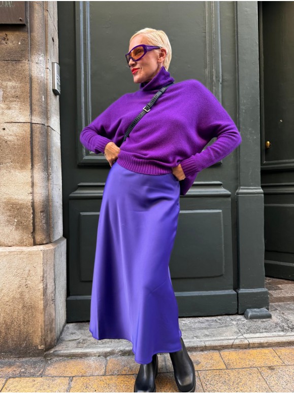 JUPE MIDI LENA VIOLET - SELECTED FEMME