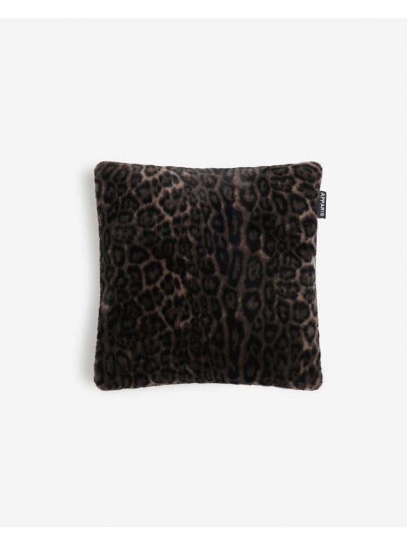 COUSSIN FAUSSE FOURRURE BRENN DARK LEOPARD - APPARIS