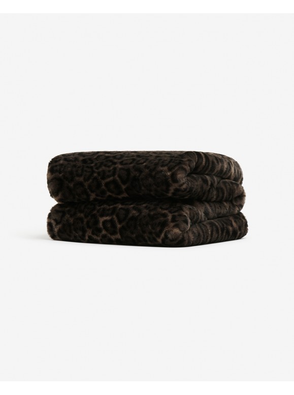 PLAID FAUSSE FOURRURE BRADY DARK LEOPARD - APPARIS