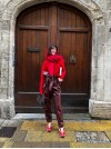 PANTALON EN CUIR SALIL BORDEAUX - IRO PARIS