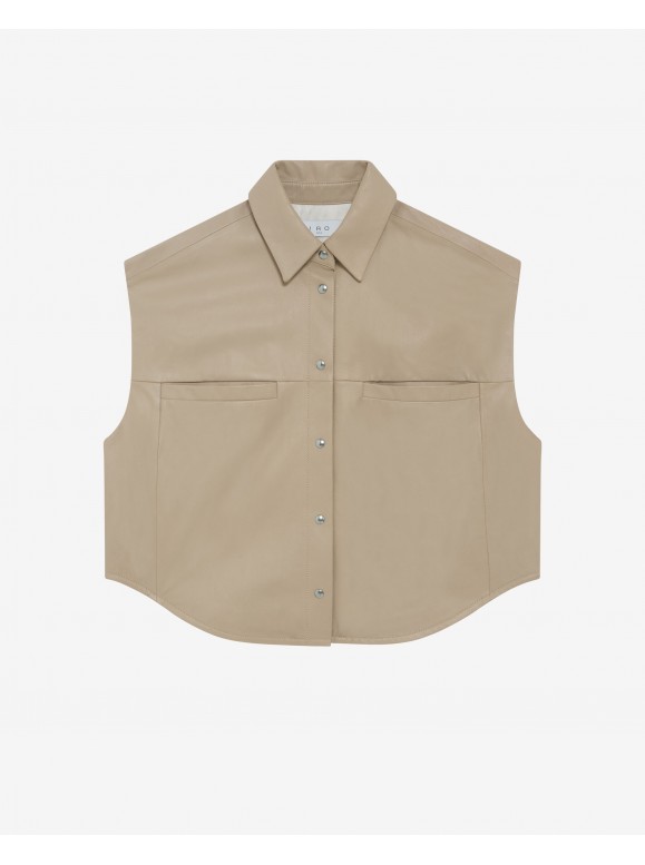 CHEMISE SANS MANCHES EN CUIR CADI - IRO PARIS