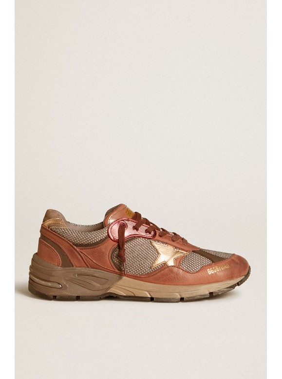 BASKETS RUNNING DAD NABUK AND LEATHER LAMINATED - GOLDEN GOOSE