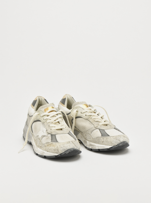 BASKETS RUNNING DAD EN CUIR TAUPE - GOLDEN GOOSE