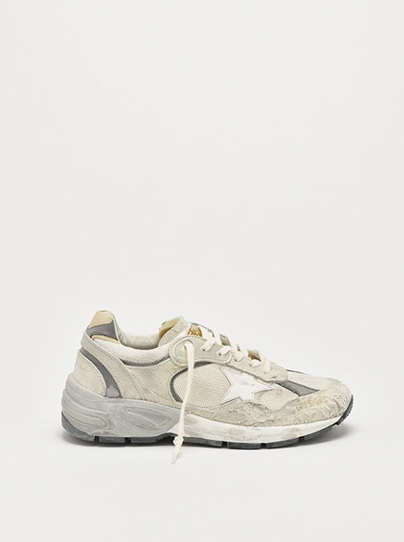 BASKETS RUNNING DAD EN CUIR TAUPE - GOLDEN GOOSE